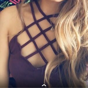 Charolotte Russe Strappy Maroon Crop Top